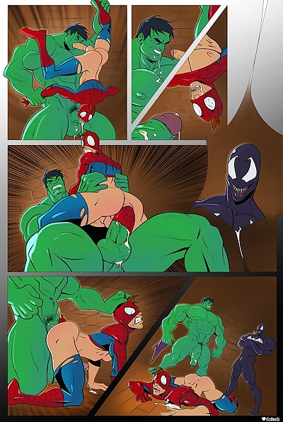 manga Spidey vs hulk, superheroes 