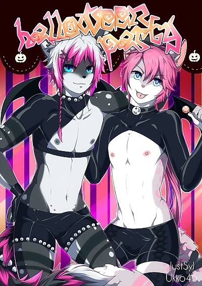  manga JustSyl - Halloween party, full color , furry 